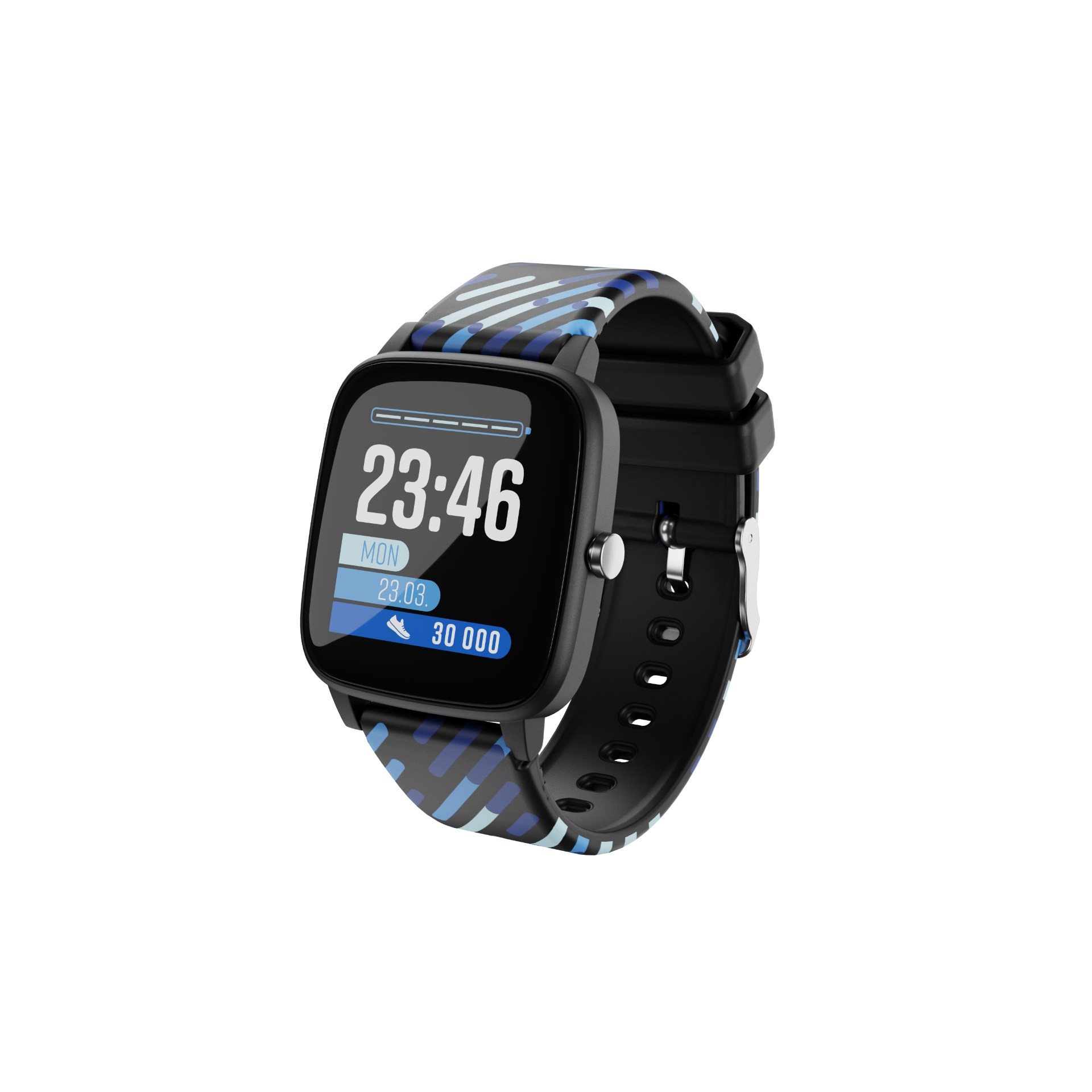 Smartwatch BCool Schwarz Black Silikon, LAMAX