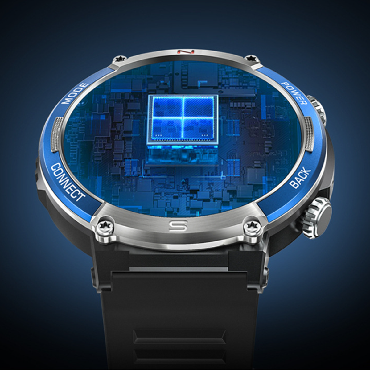 ENBAOXIN Intelligente Multisportuhr Gesundheitsüberwachung mit Smartwatch - Kompass, Orange Silikon, Bluetooth-Anruf