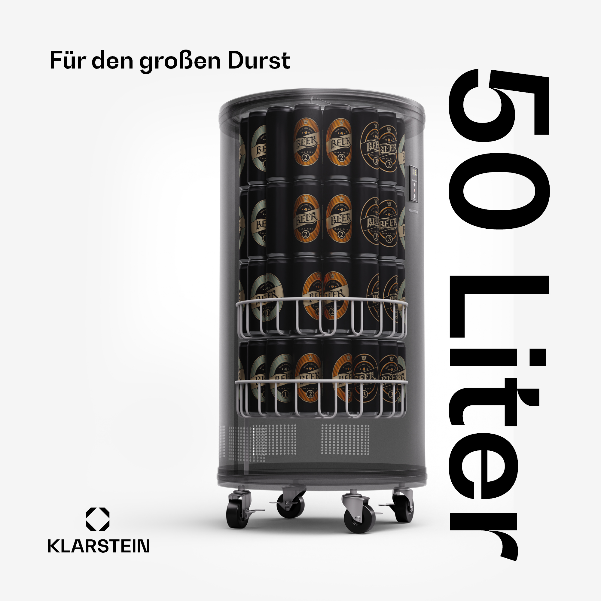 (F, Schwarz) Barbot KLARSTEIN Mini-Kühlschrank Mr. hoch, 82 cm