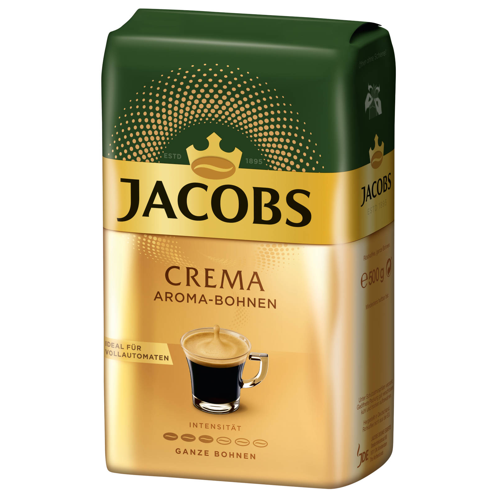 + (Kaffeevollautomat) 1 Crema Kaffeebohne - JACOBS 7 Dose x 1 Becher 500 Aroma--Bohnen + g