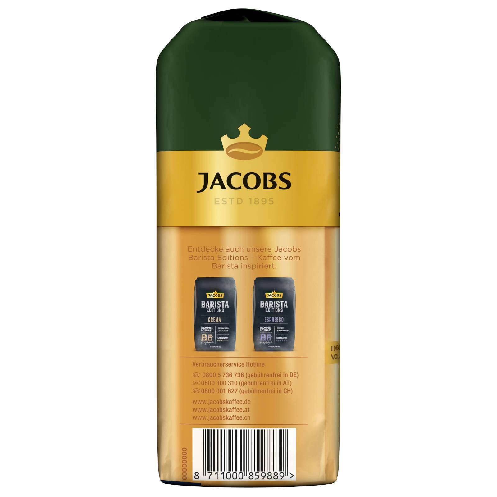 JACOBS 6 x Aroma- g 500 ganze geröstete Crema Kaffeebohnen (Kaffeevollautomaten)