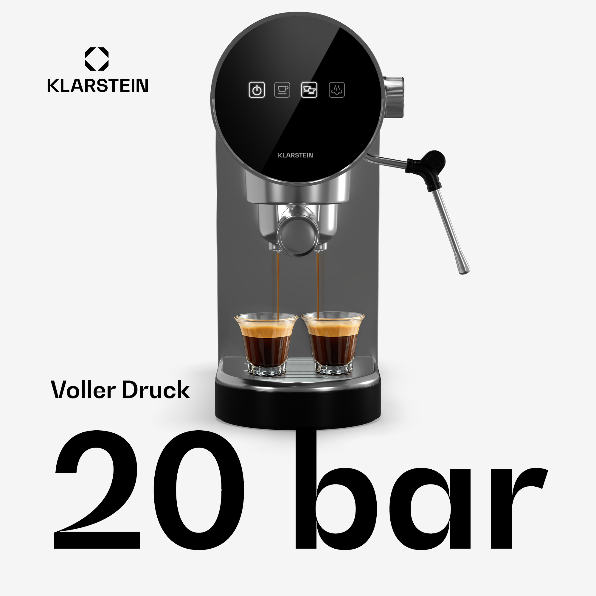 MACCHINA CAFFÈ MANUALE KLARSTEIN Furore, 1360 W, Argento