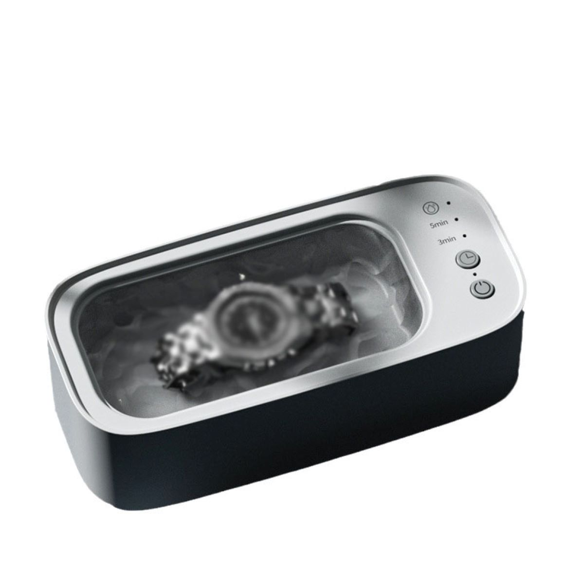ENBAOXIN Brillenreinigungsmaschine-360° Reinigung, UHF automatisch, Ultraschallreiniger Weiß klein tragbar und