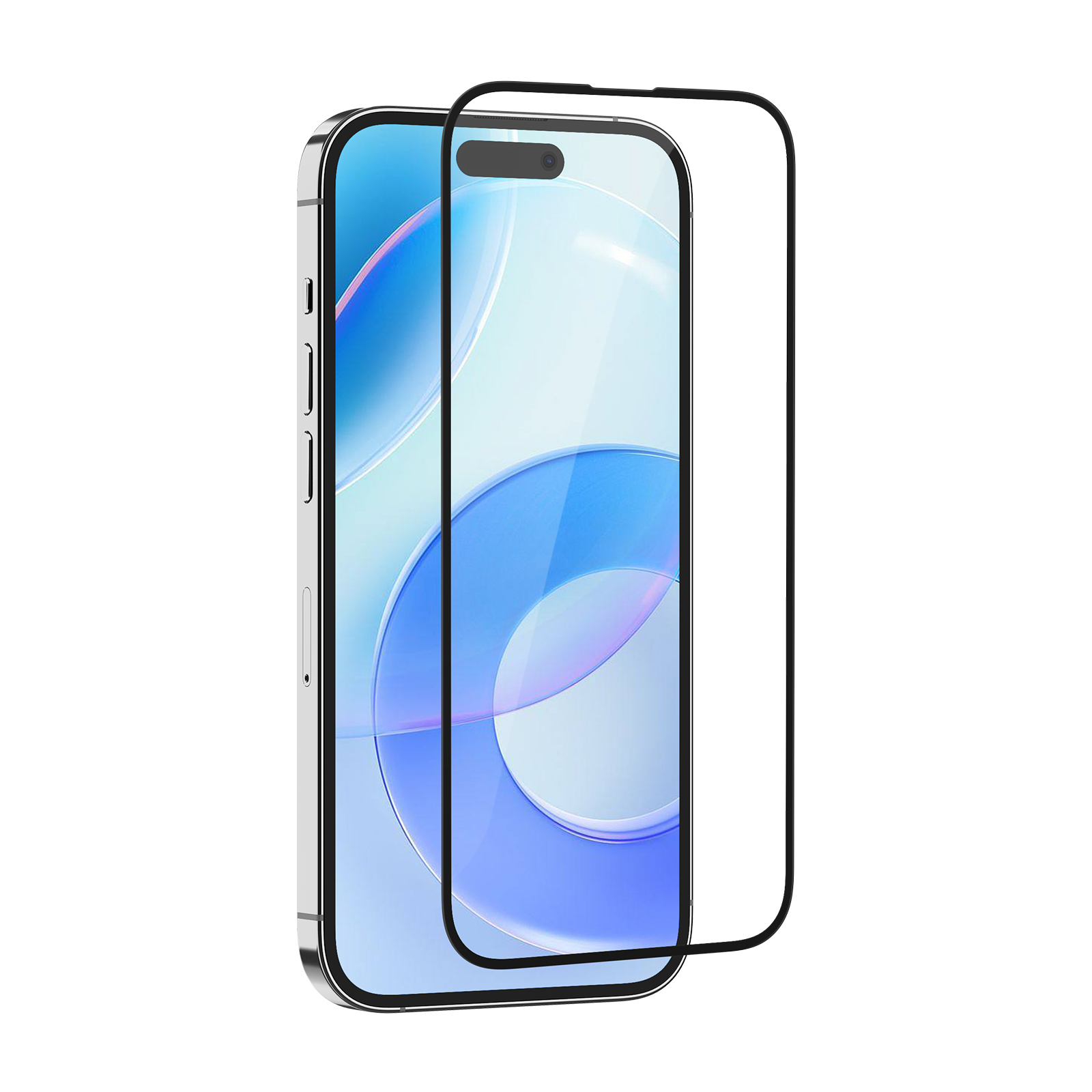 Ein Smartphone mit aufgebrachter Displayschutzfolie, die die Klarheit und Passform der Schutzschicht hervorhebt.