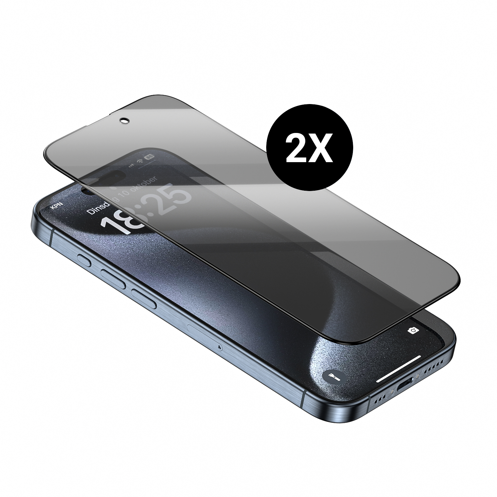 MOBSTORE Blickschutzfolie, 2 Apple 15 Schutzglas(für iPhone Stück Plus)
