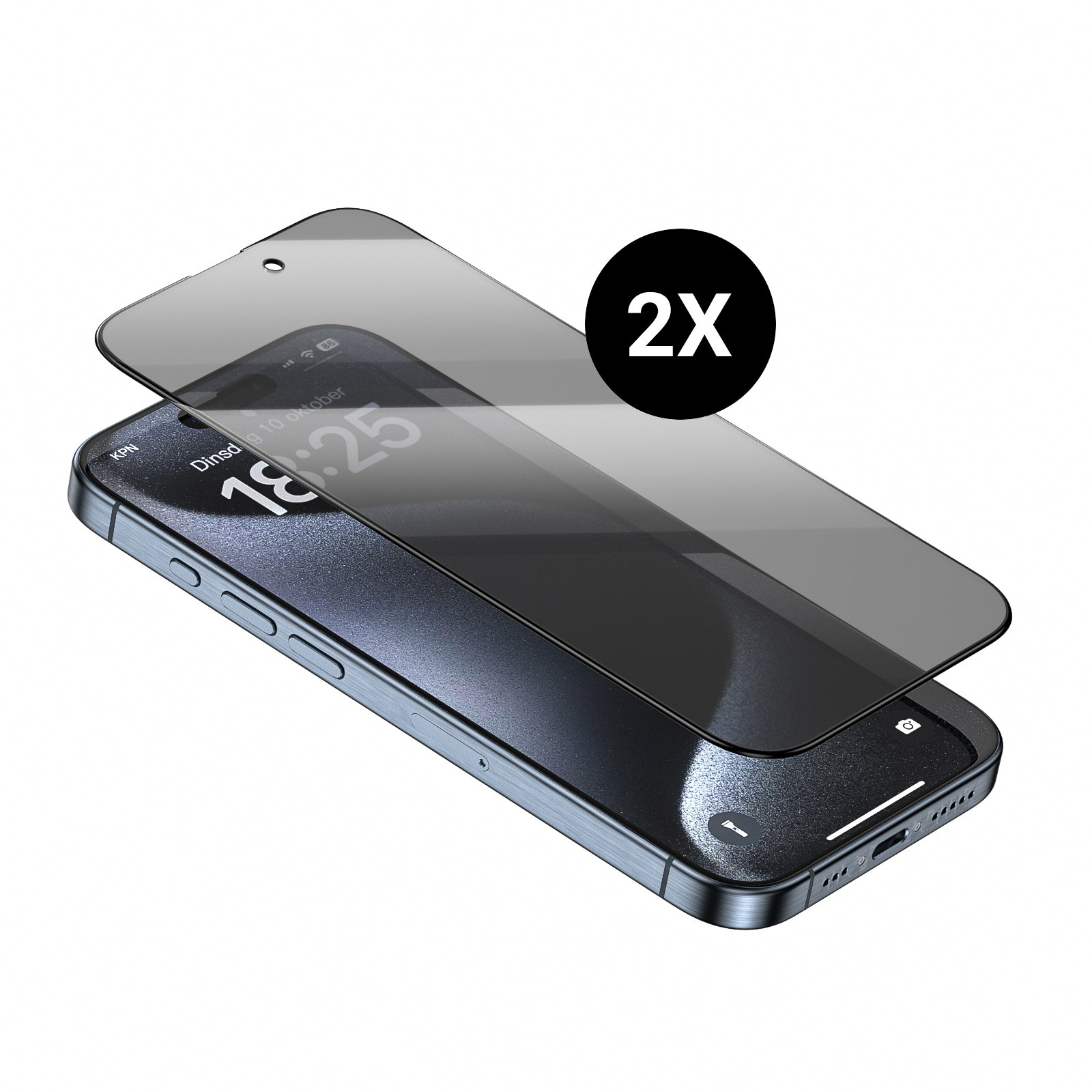 Ein Telefon mit angebrachter Displayschutzfolie und eine zweite daneben.
