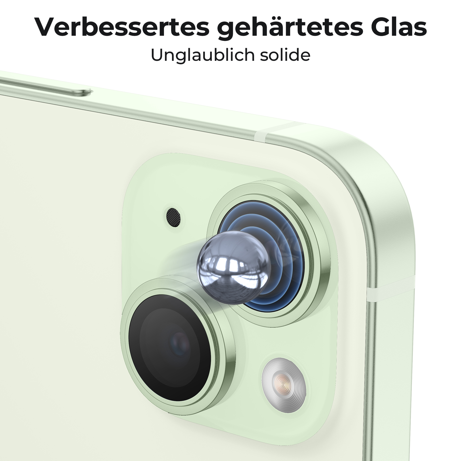 MOBSTORE iPhone Schutzglas(für Apple Kameraobjektivschutz, Stück, Plus) 2 15 15;iPhone Grün