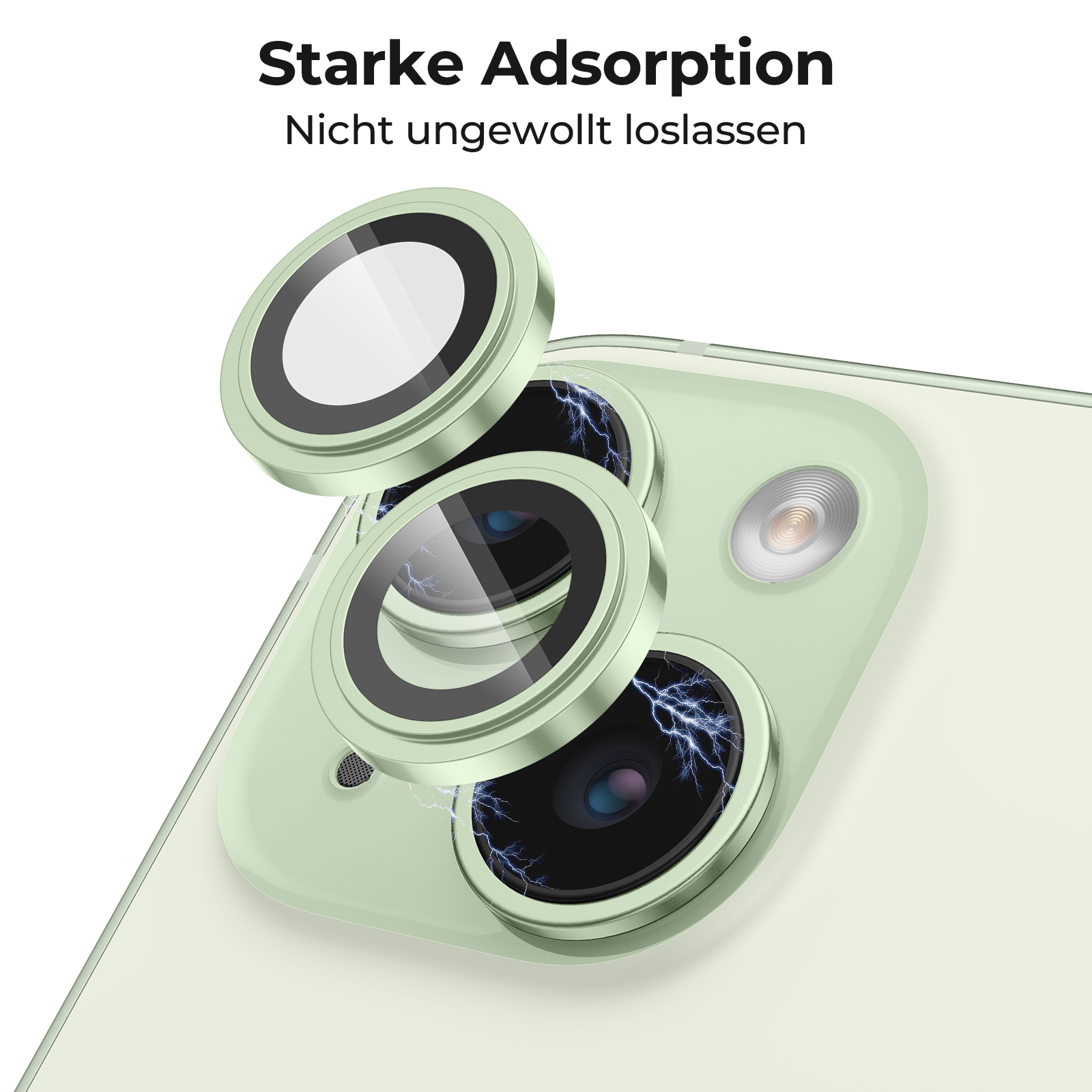 MOBSTORE iPhone Schutzglas(für Apple Kameraobjektivschutz, Stück, Plus) 2 15 15;iPhone Grün