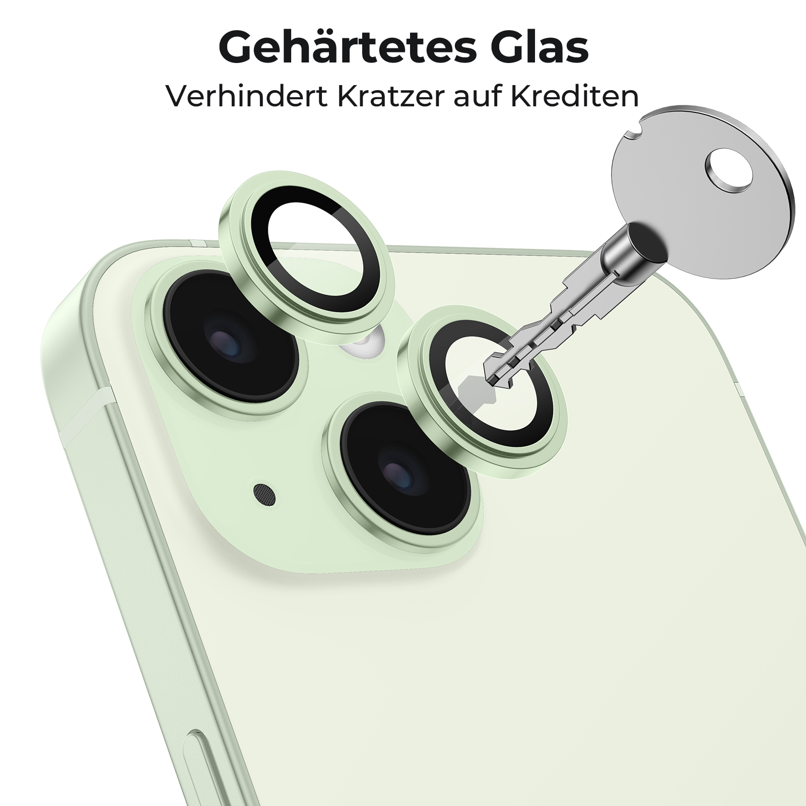 Stück, 15;iPhone 2 Kameraobjektivschutz, Schutzglas(für Grün Apple Plus) 15 iPhone MOBSTORE