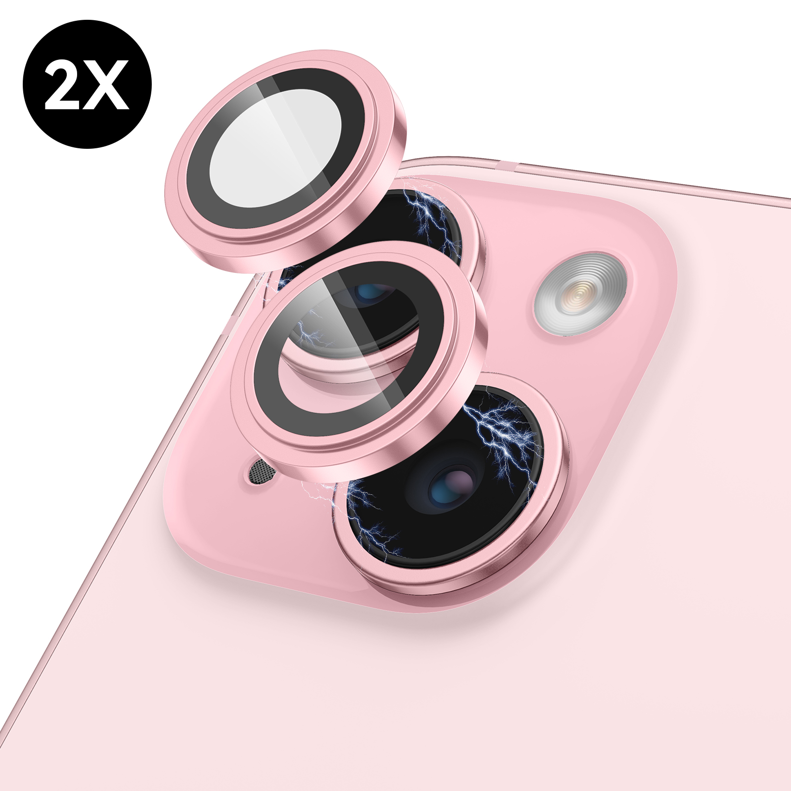 MOBSTORE Kameraobjektivschutz, 2 Stück, Schutzglas(für Apple iPhone 15 Pink Plus) 15;iPhone