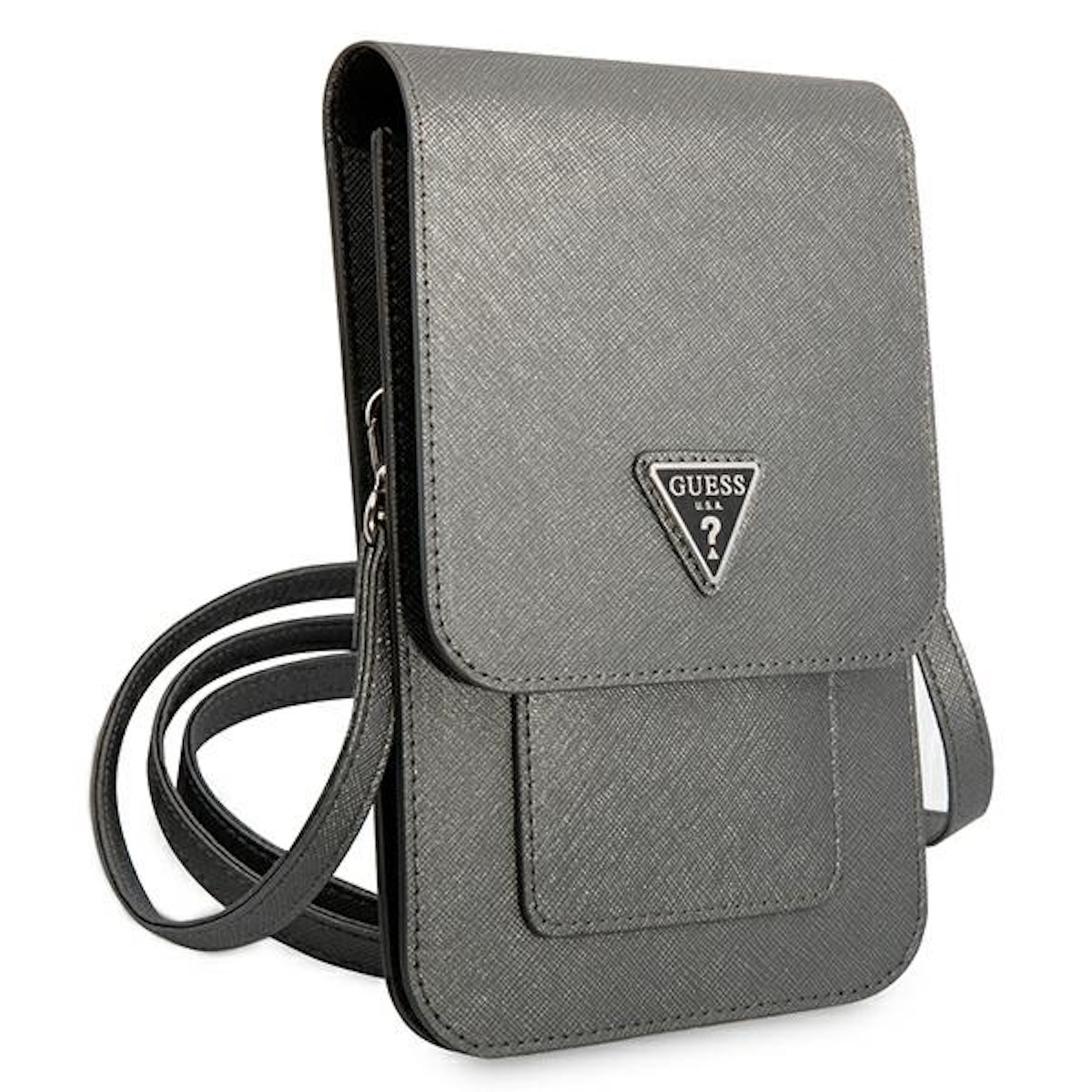 GUESS Saffiano Triangle Grau Cover, Tasche, Universelle Umhängetasche, Full Universell