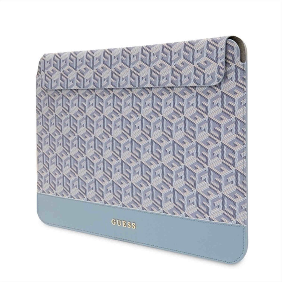 GUESS GCube Full Cover für Universell Nylon, Umhängetasche Tablethülle Stripes Blau Polyester 