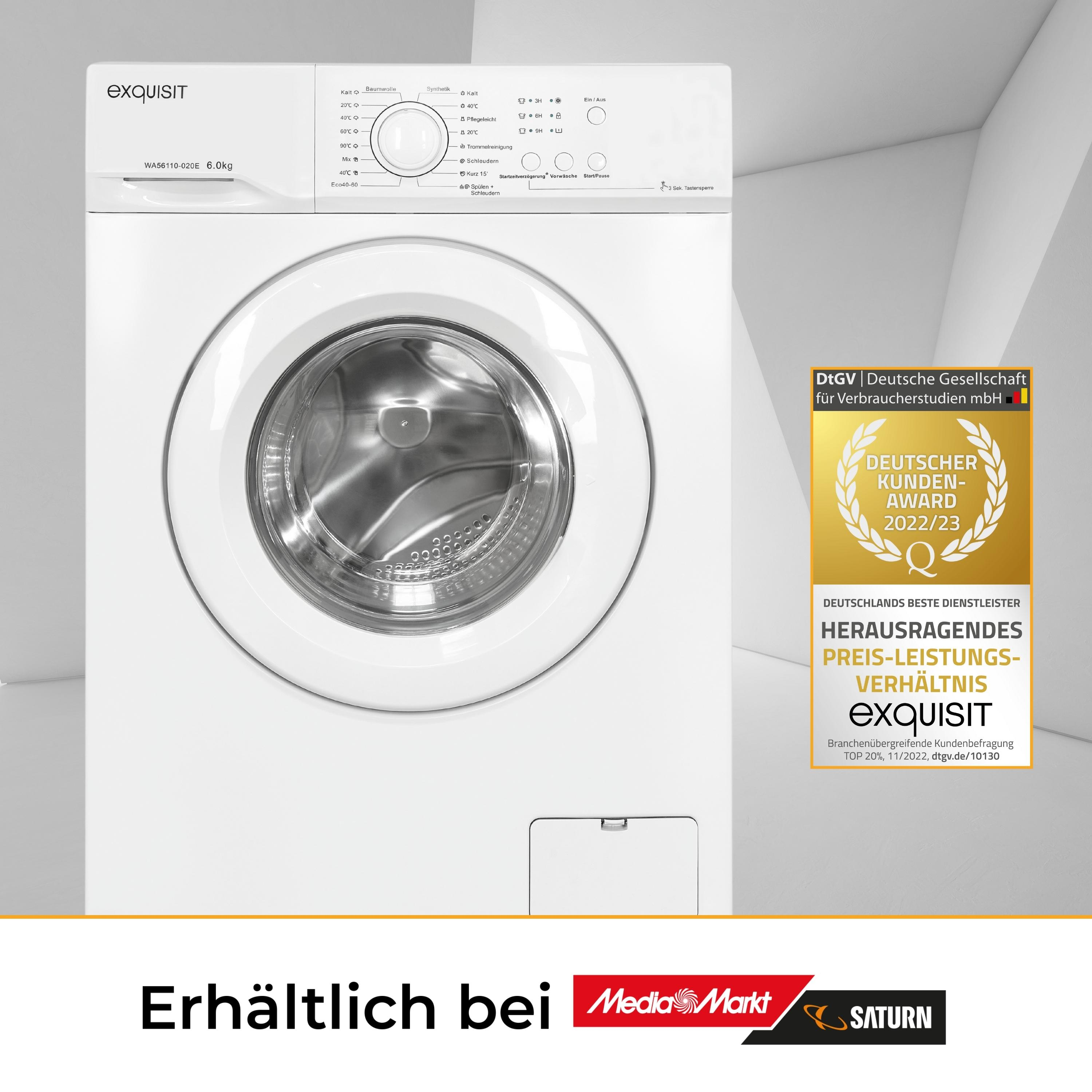 EXQUISIT WA56110-020E Waschmaschine kg, (6,0 E)