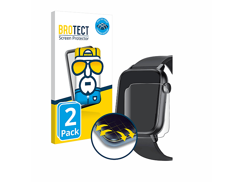 BROTECT 2x Flex Full-Cover 3D Curved Schutzfolie(für Gt Hitgx Tgx-1 1.85\