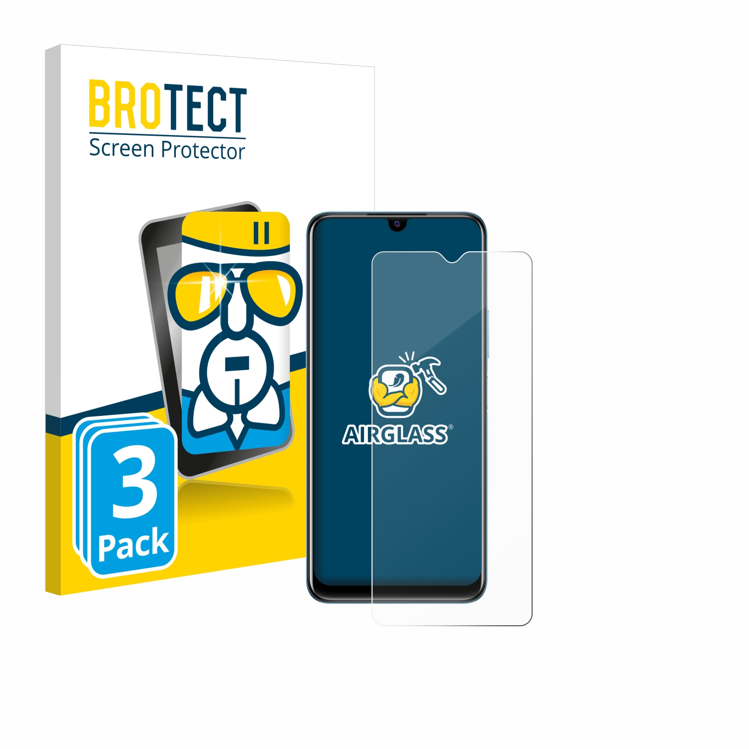 Y21e) BROTECT Vivo Airglass 3x Schutzfolie(für klare