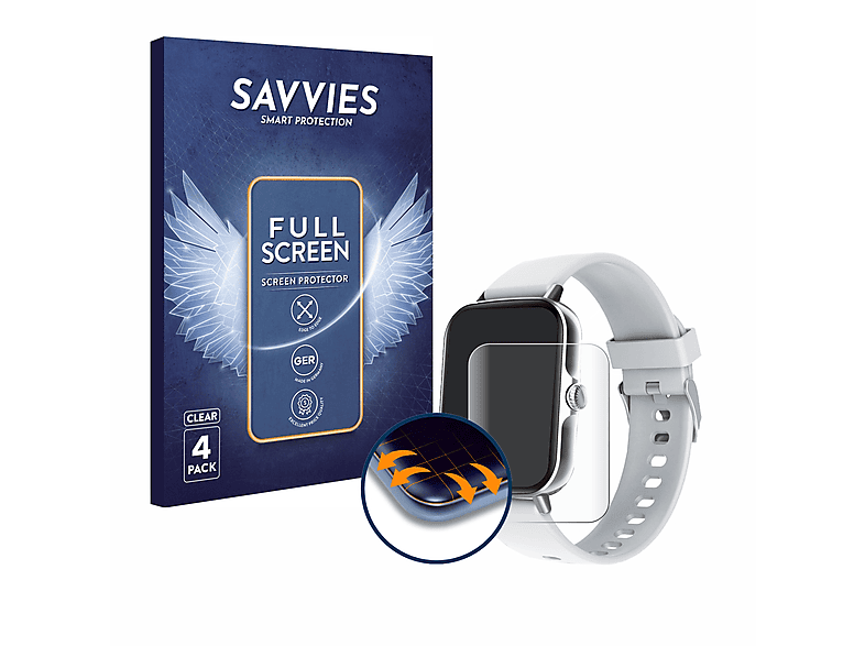 SAVVIES 4x Flex Full-Cover 3D Curved Schutzfolie(für Generic F107)