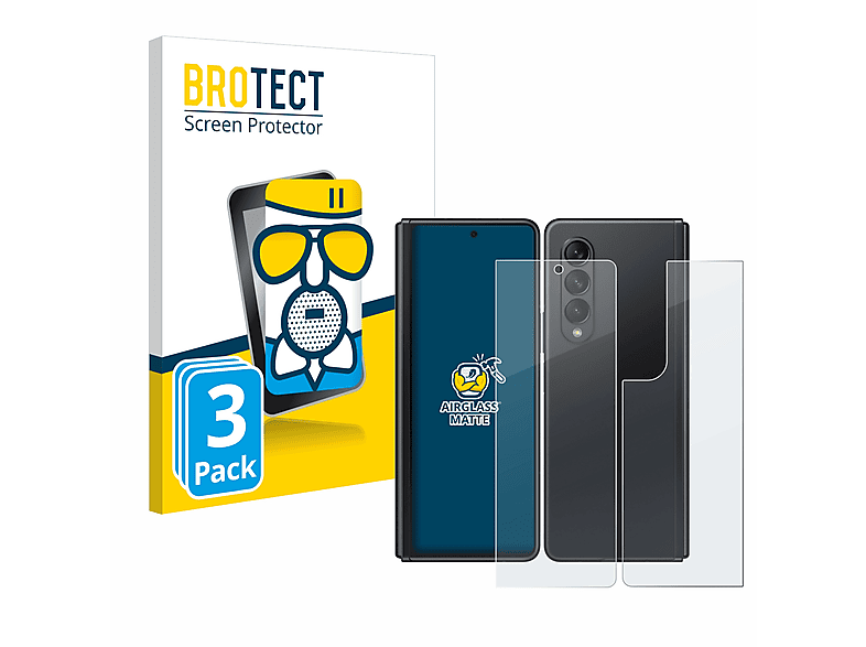 BROTECT 3x Airglass matte Schutzfolie(für Samsung Galaxy Z Fold 3 5G)
