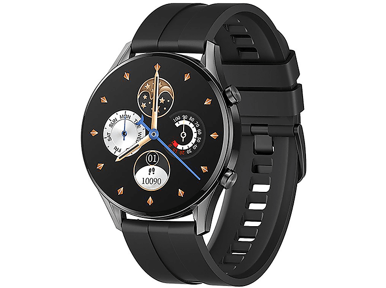 Weiches Schwarz mit Bluetooth-Uhr LINGDA Silikonband, Smartwatch，Schwarze Armband HD Bildschirm Smartwatch, Smartwatch