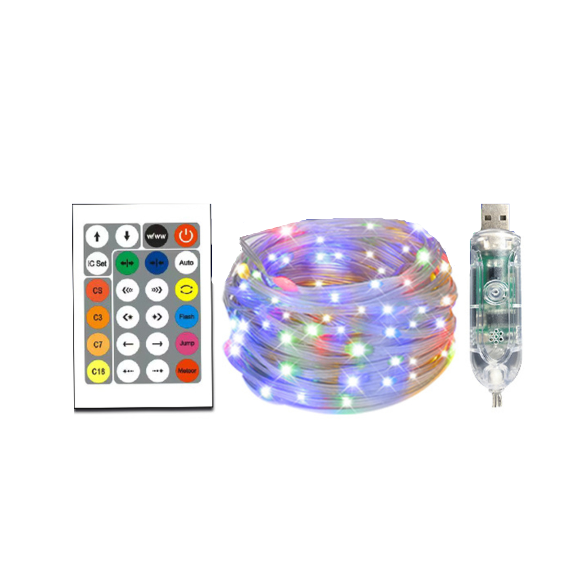 15M UWOT weihnachtliches Stripes, LED Bluetooth&APP-Steuerung, Lichtstreifen-USB: Atmosphärenlicht Sprachaktivierter white