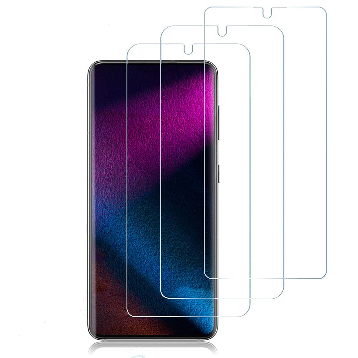 Smartfon z ochraniaczami ekranu.