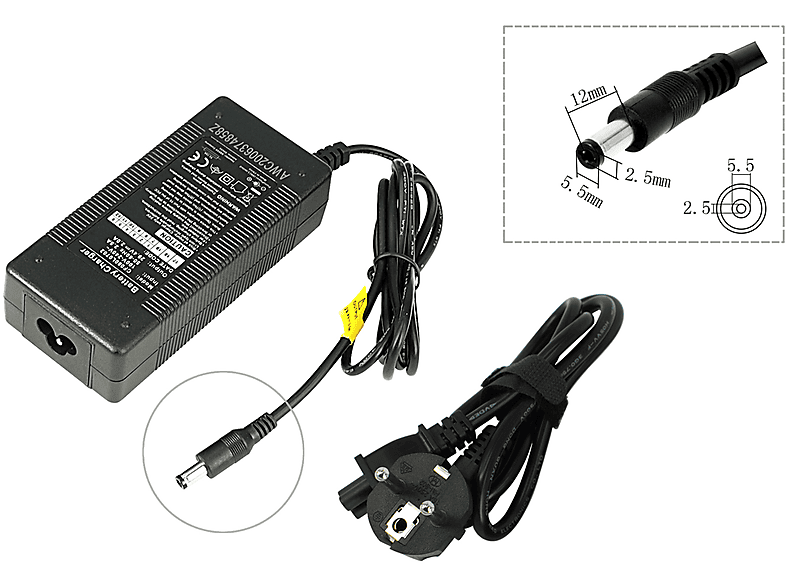 POWERSMART 2A 29,4 V Netzteil 24 (5,5 RL07-16P3 Pedelec mm) Schwarz für METCO x E-Bike mm DC-Stecker Volt, Ladegerät 2,5 E-Bike, Universal