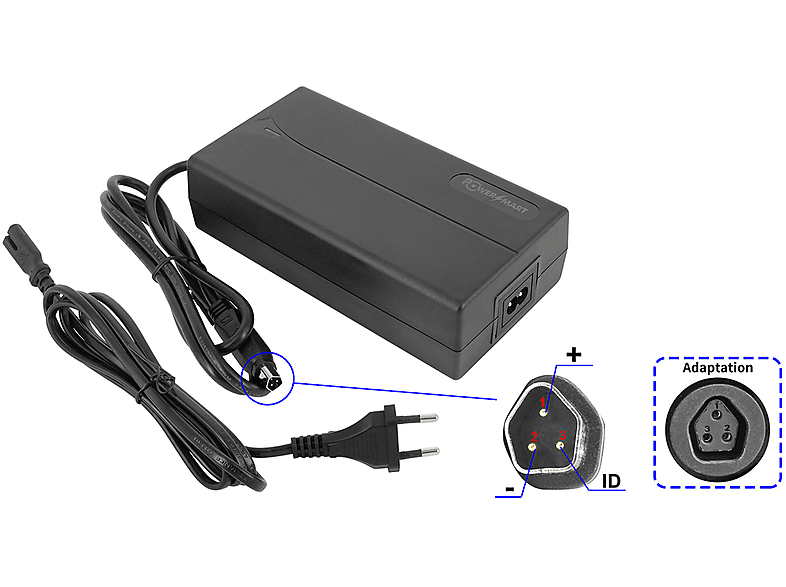 Universal, Volt, Junior 2022 Junior, 2.1 Modell ETH/ETD 48 und Fischer VIATOR für und E-Bike Montis Ladegerät 2A Schwarz POWERSMART 1861+, 2.1 Terra