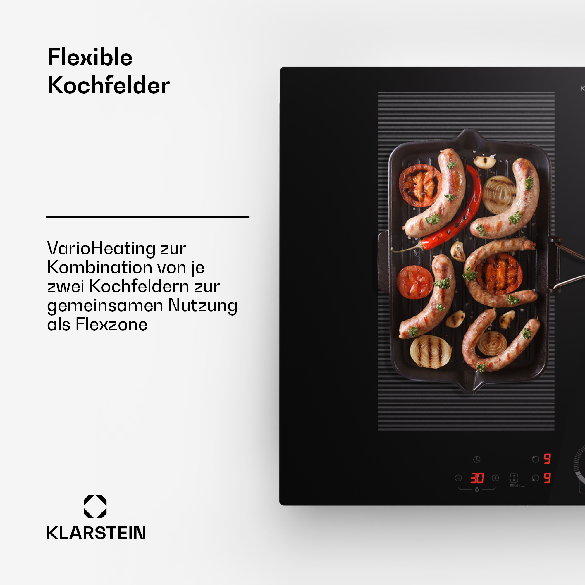 KLARSTEIN Delicatessa 70 breit, Flex Induktions-Kochfeld (72 Kochfelder) 4 cm