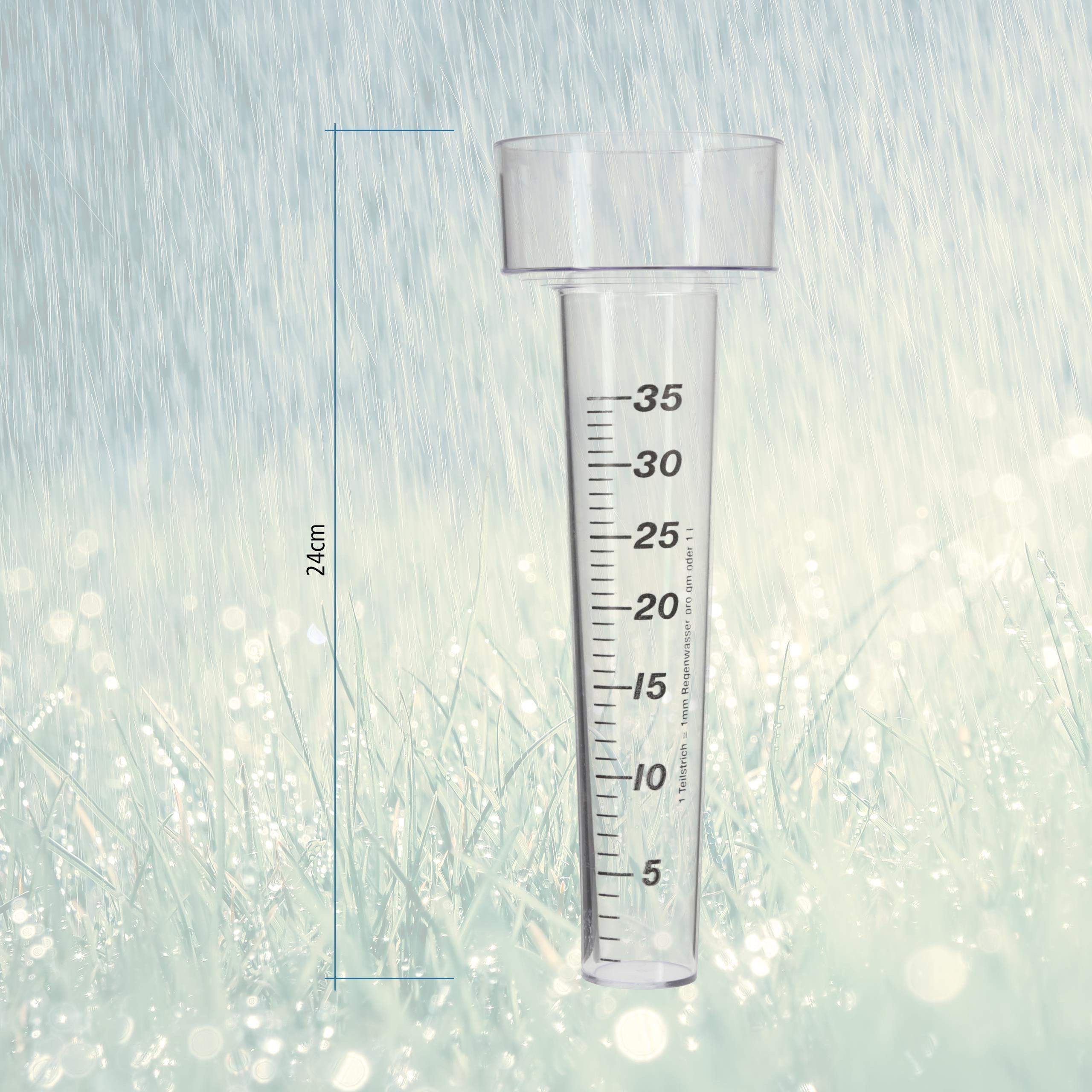Regenmesser und Stück 2 mit Hygrothermometer Halter Erdspieß LANTELME