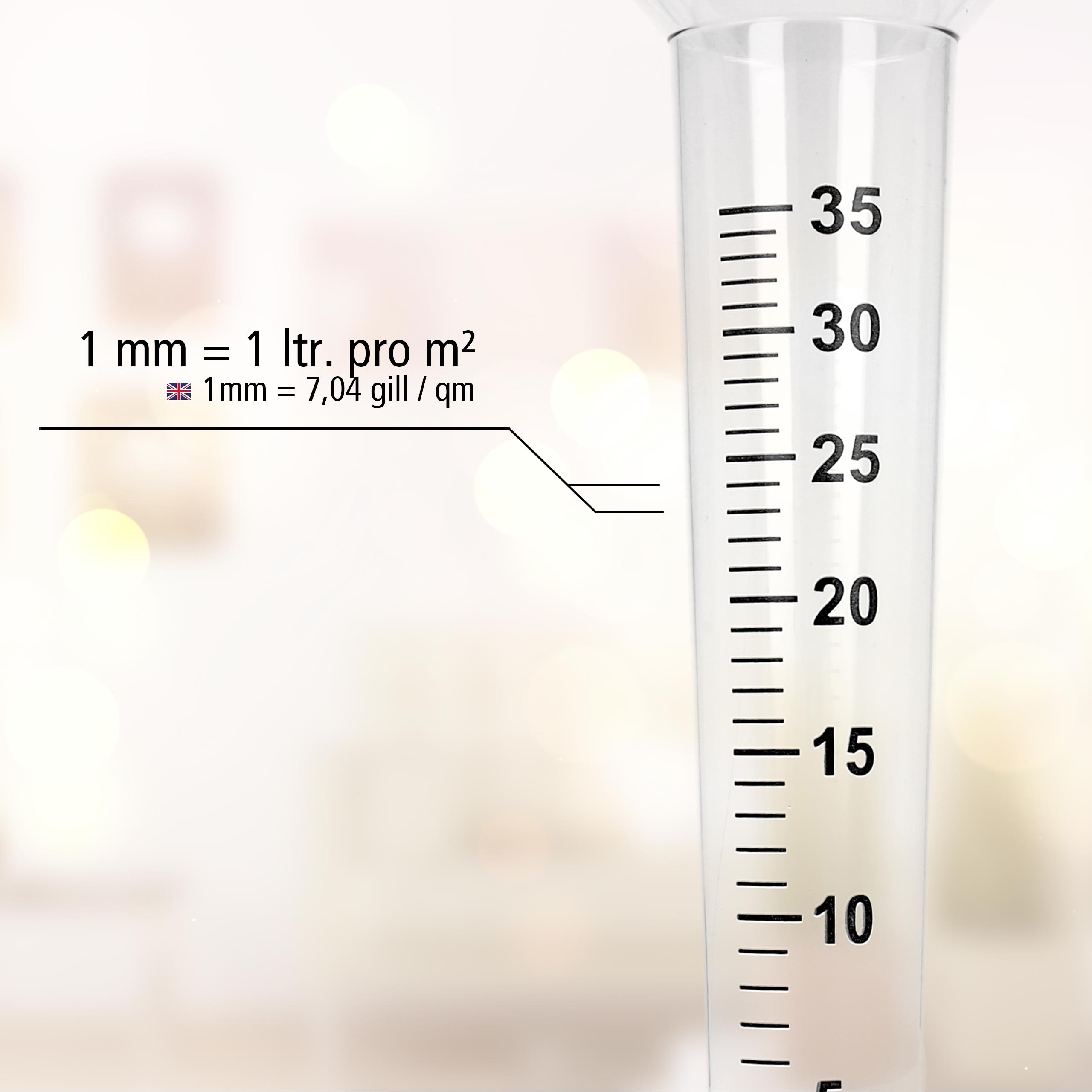 Hygrothermometer 1 Regenmesser mit Stück LANTELME Erdspieß