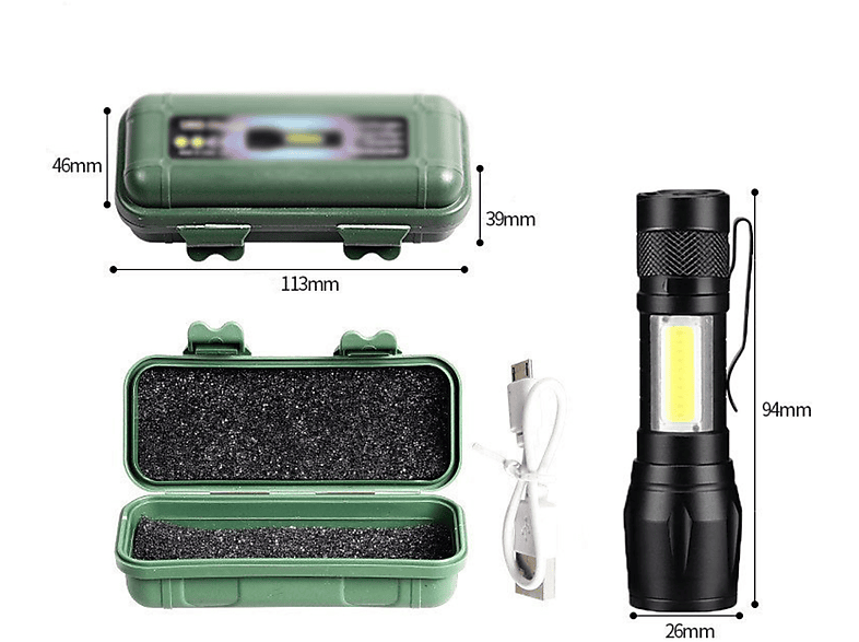 LACAMAX Helle Taschenlampe mit Helligkeit Stift-Clip stabile - tragbares hoher Mini-Modell, Leistung, Taschenlampe