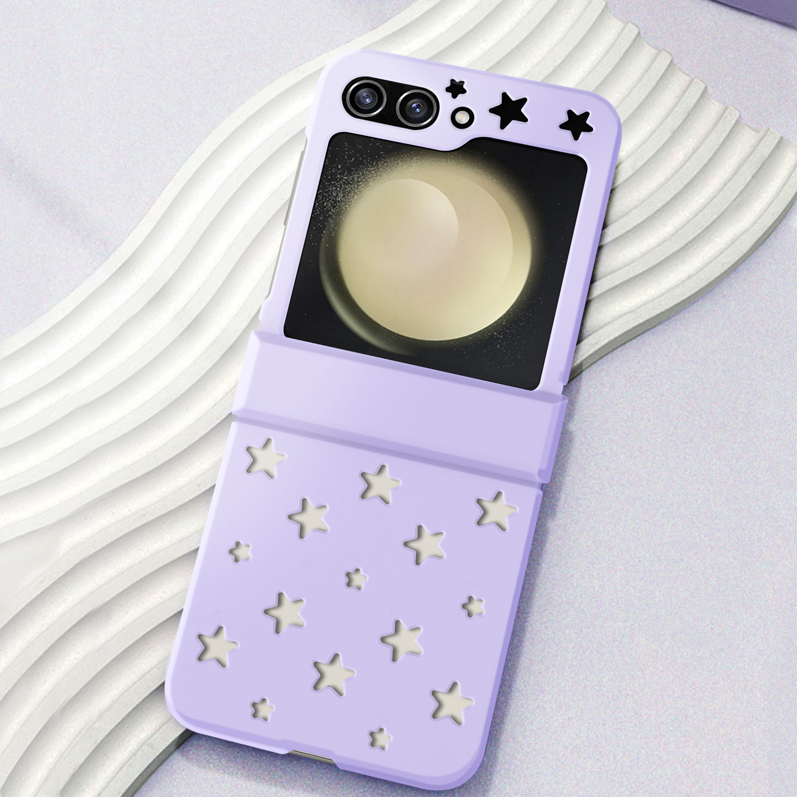 AVIZAR Star Case Handyhülle Flip Backcover, 5, Series, Galaxy Samsung, Violett Z