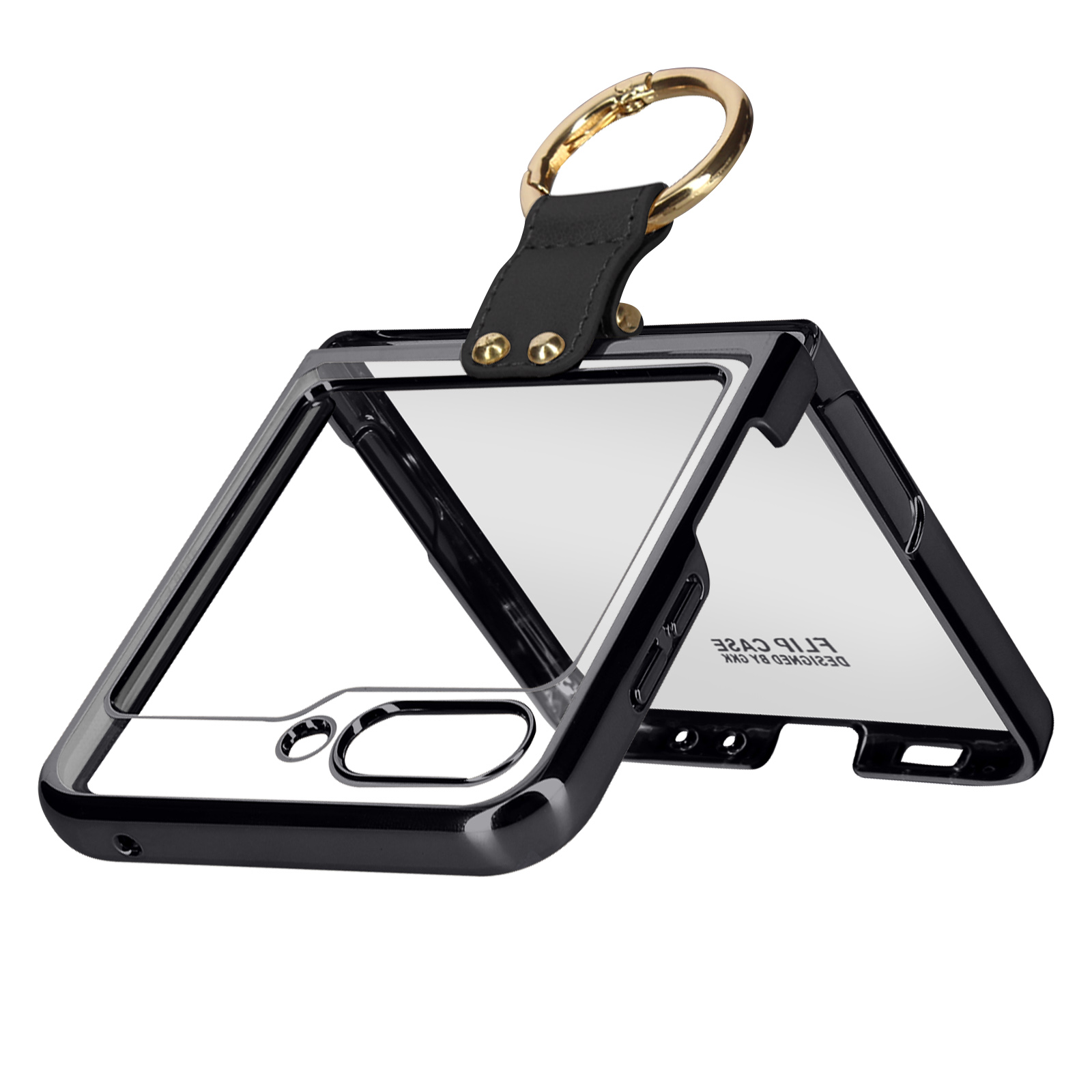 AVIZAR Ring Case Series, Backcover, Galaxy Samsung, 5, Z Schwarz-Transparent Flip
