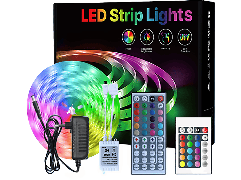 LAMON Fernbedienung Lichtstreifen, Mehrfarbig 44 Tasten,Bluetooth,mit