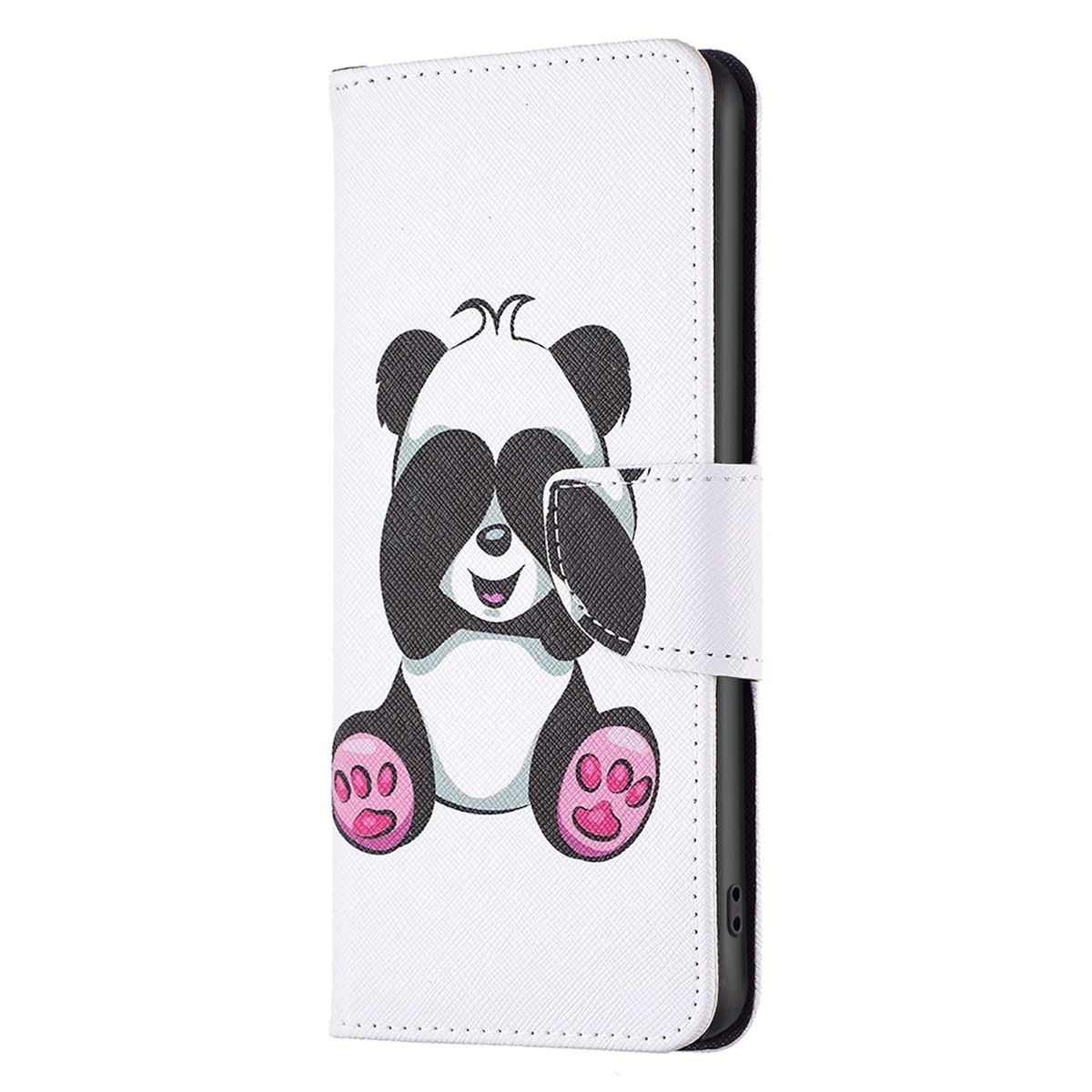 13C, Redmi Book Muster Xiaomi, Weiß WIGENTO Druck Wallet Kreditkarten & mit Motiv Fach, / Bookcover, Geld Tasche