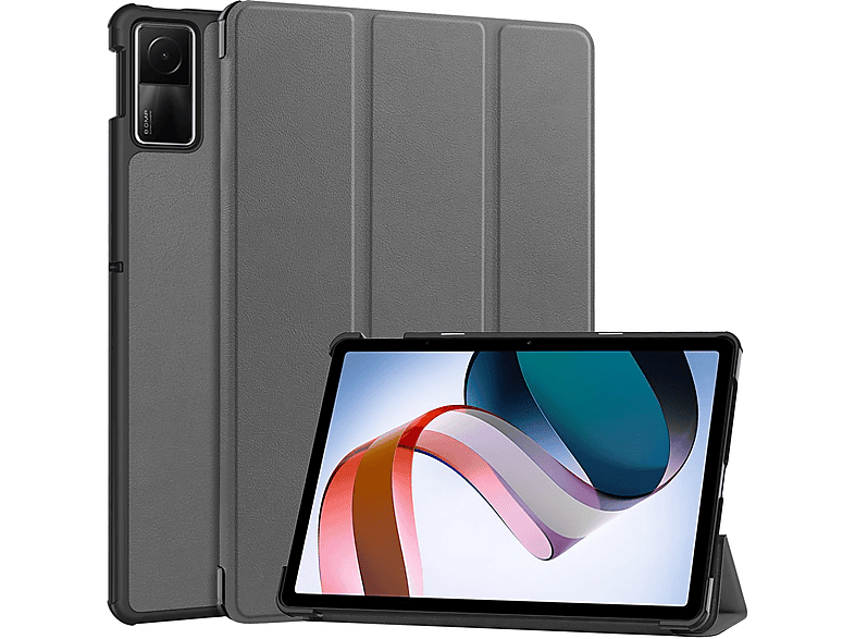 LOBWERK Hülle Schutzhülle Bookcover für Xiaomi Redmi Pad SE 2023 11 Zoll Kunstleder, Grau