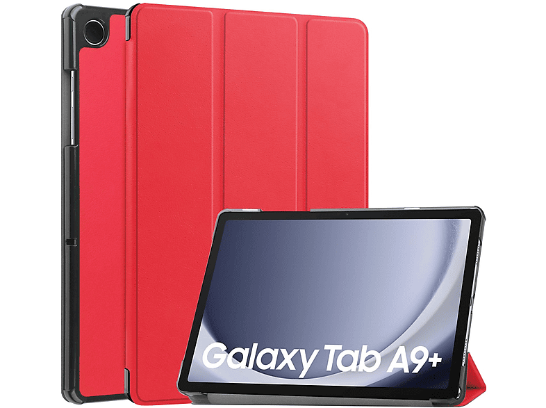 Zoll Plus Schutzhülle Hülle für Samsung A9+ 11 2023 SM-X210/X216/X218 Kunstleder, Tab Bookcover LOBWERK Rot