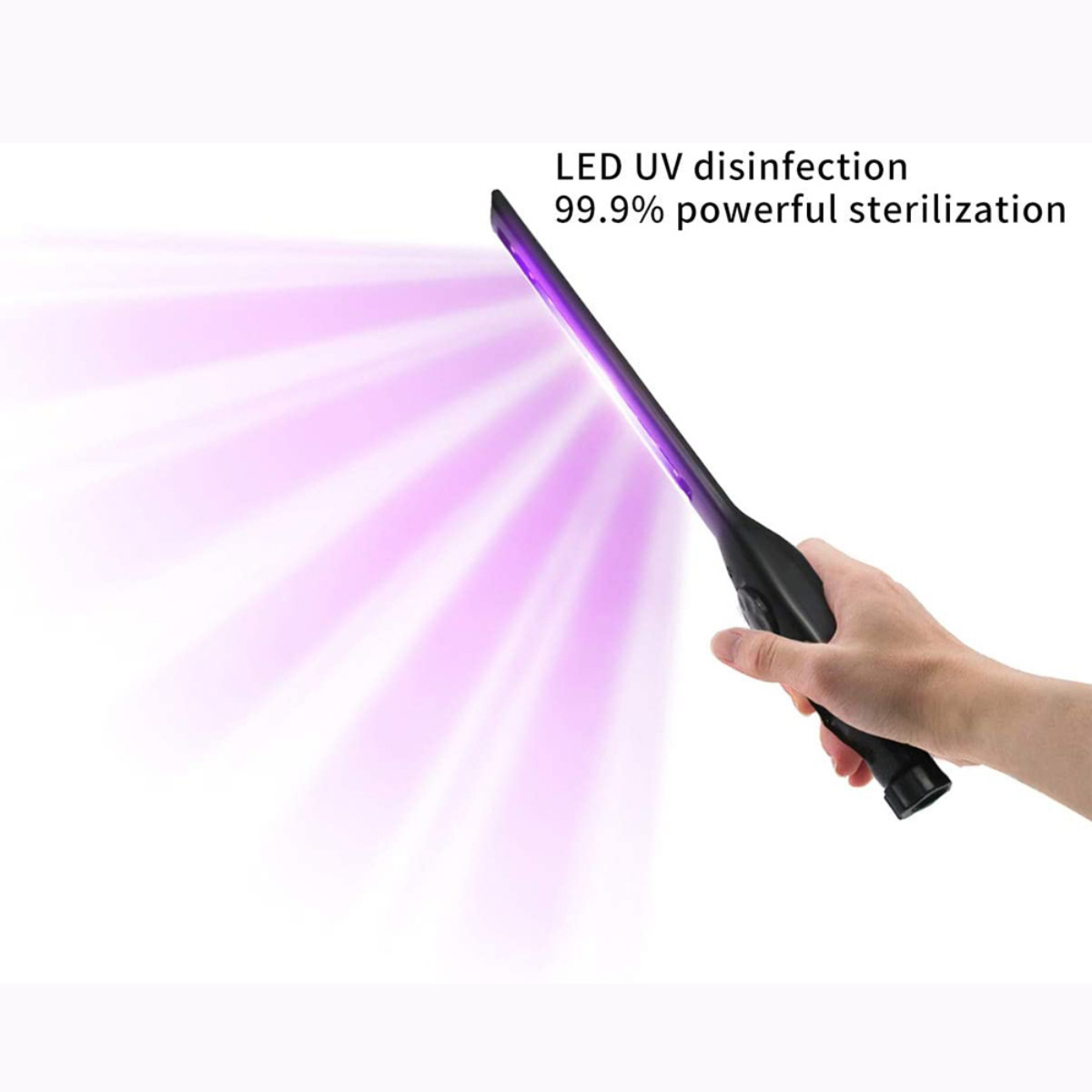 LED-UV-Sterilisationsstab und - tragbar Schwarz Ultraviolett-Sterilisationsstäbchen handgehalten wiederaufladbar, LACAMAX