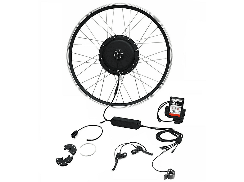 Zoll, Farbdisplay E-Bike 350-1000 Erwachsene-Rad, 36V - Umbausatz Watt TZIPower schwarz/silber) 26 mit (Laufradgröße: 48V,