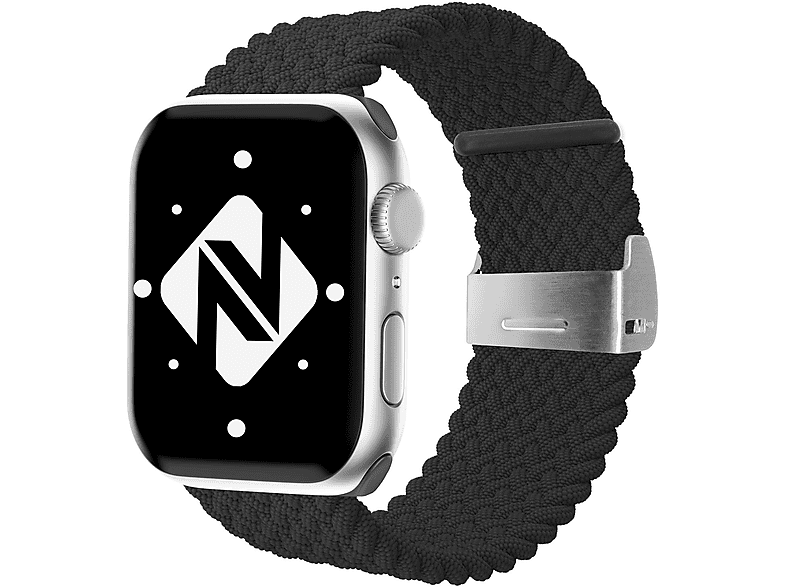 NALIA Geflochtenes Apple Watch Schwarz Smart-Watch 38mm/40mm/41mm, Armband, Ersatzarmband, Apple