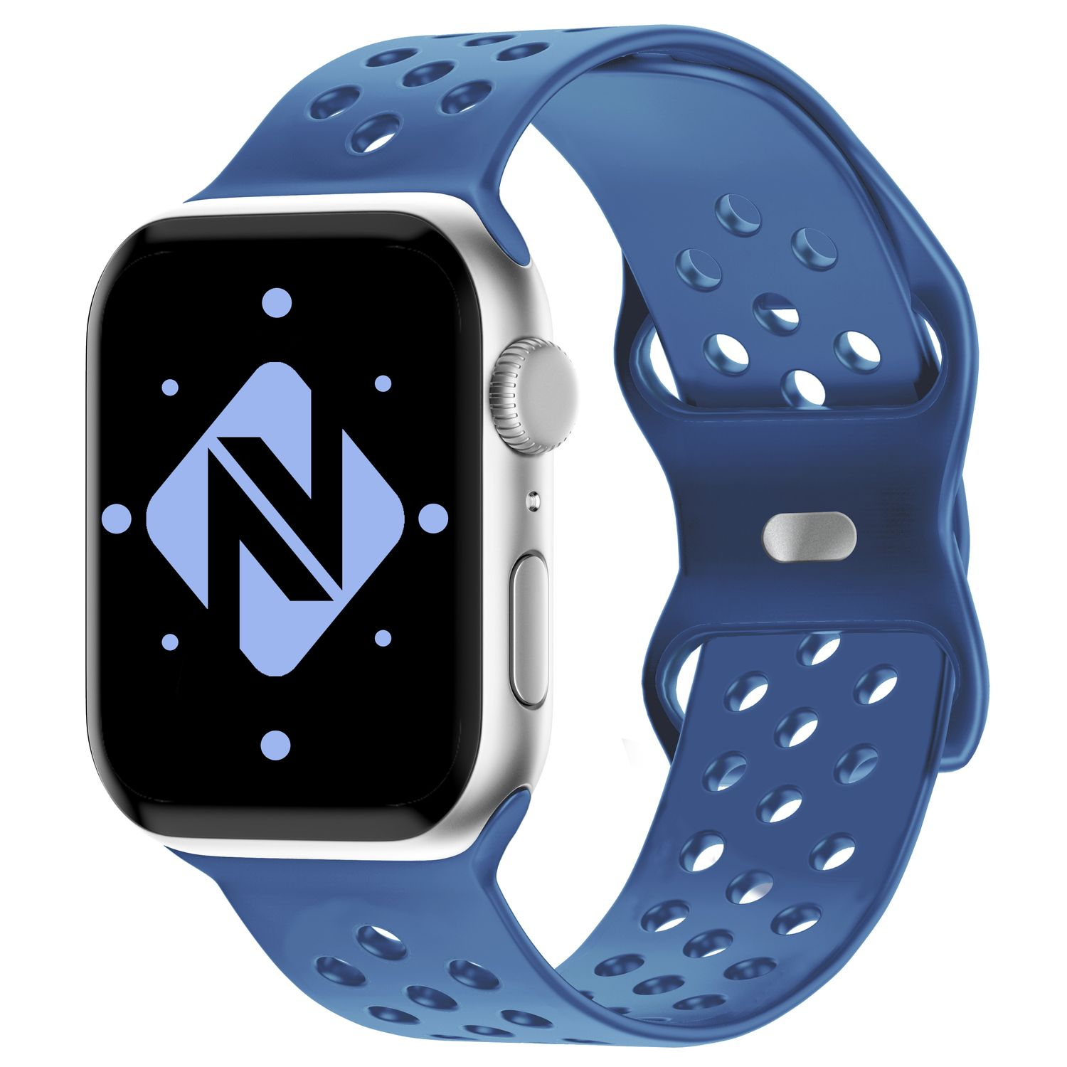 NALIA Smartwatch Armband Loch-Optik, Apple Blau Apple, Watch Ersatzarmband, 38mm/40mm/41mm