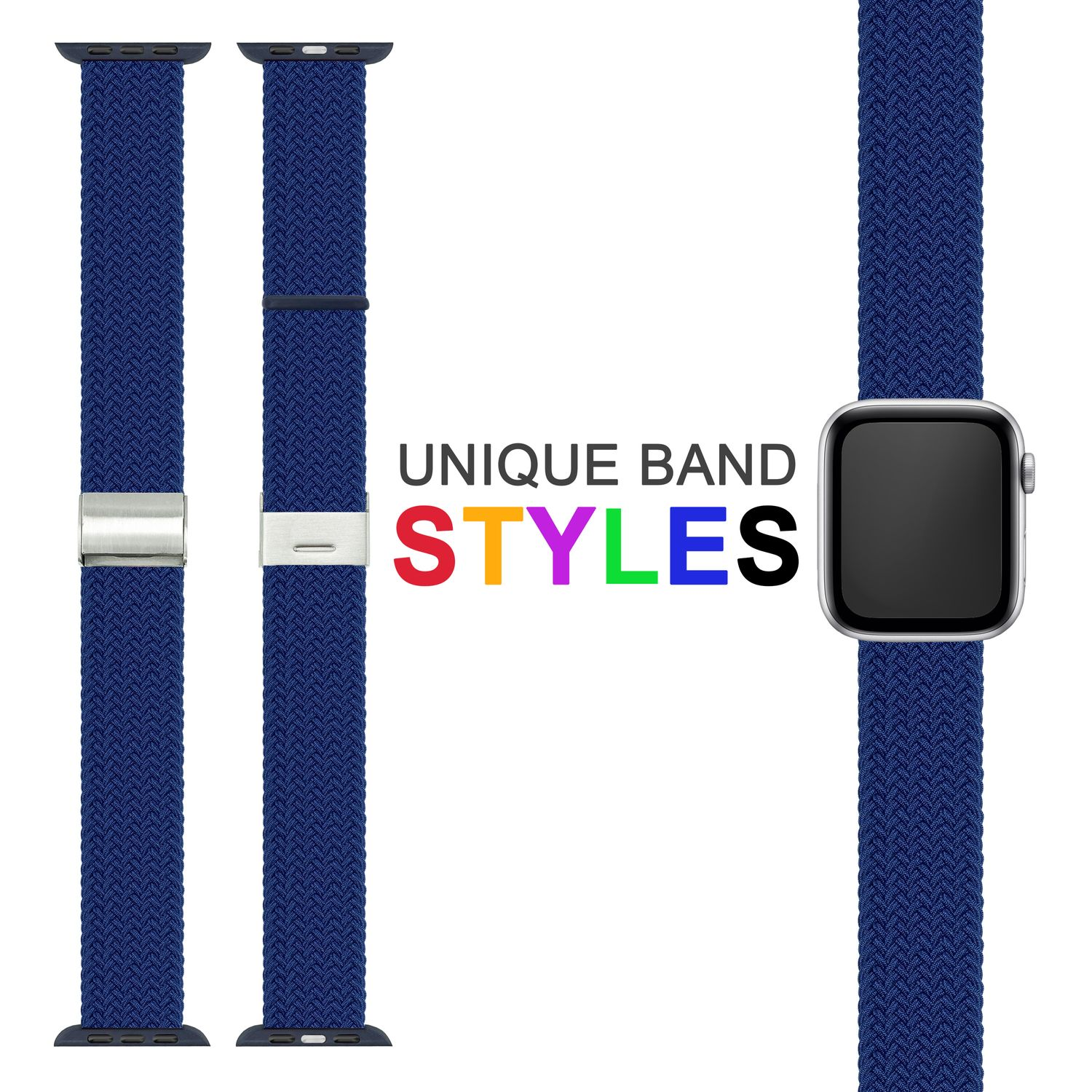 Armband, Ersatzarmband, Blau Watch 38mm/40mm/41mm, NALIA Apple, Smart-Watch Apple Geflochtenes