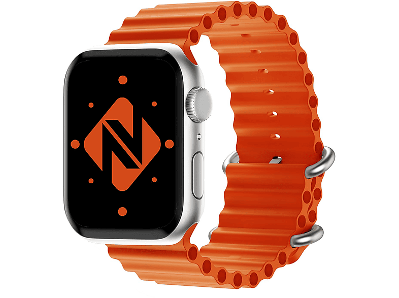 Orange Ersatzarmband, 38mm/40mm/41mm, NALIA Sport-Armband Smartwatch Ocean, Apple Apple, Watch