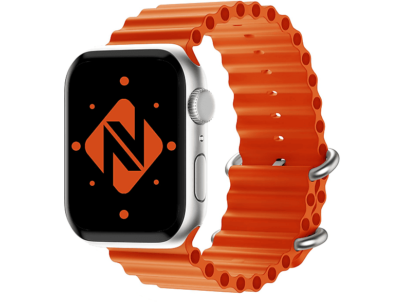 Apple Sport-Armband 38mm/40mm/41mm, NALIA Ocean, Ersatzarmband, Apple, Smartwatch Orange Watch