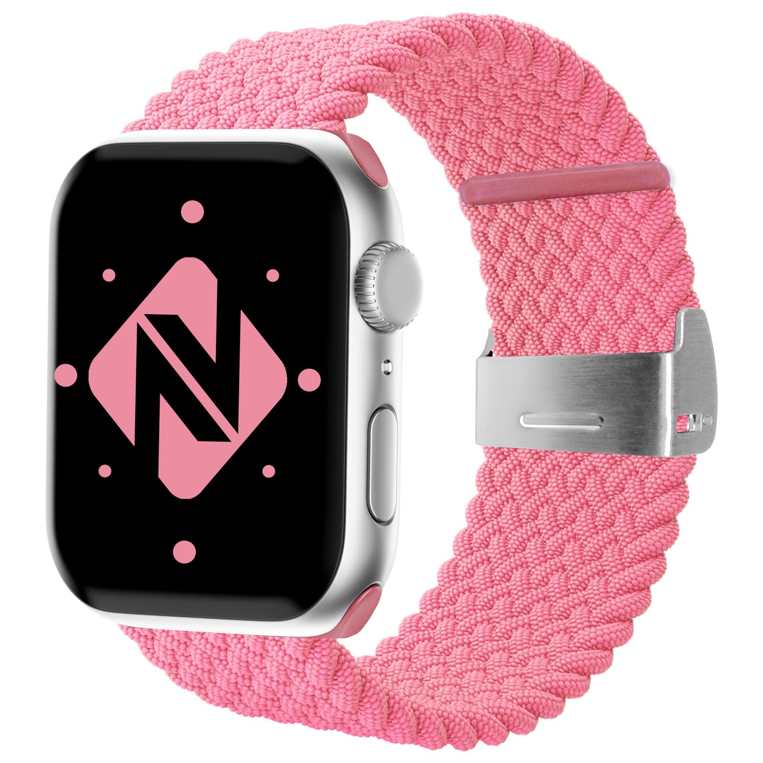 Apple, NALIA Geflochtenes Apple Armband, 38mm/40mm/41mm, Ersatzarmband, Smart-Watch Watch Pink