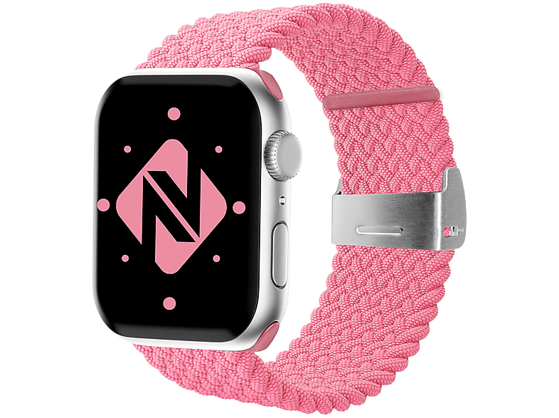 NALIA Geflochtenes Smart-Watch Armband, Ersatzarmband, Watch Pink Apple 38mm/40mm/41mm, Apple