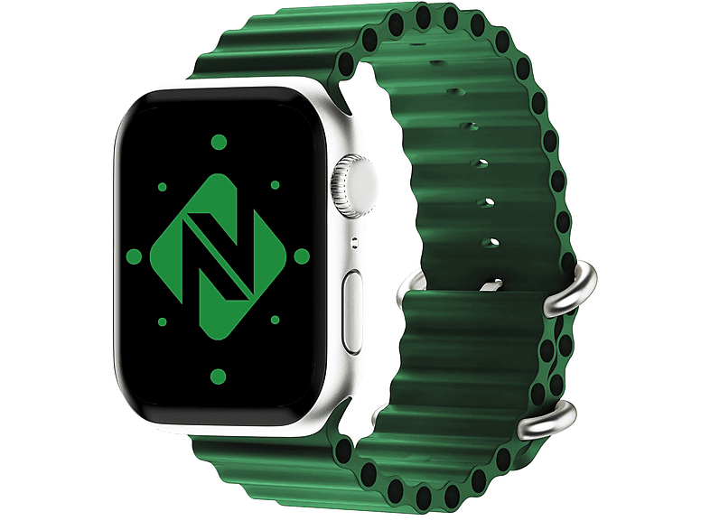 NALIA Smartwatch Sport-Armband Ocean, Ersatzarmband, Apple, Apple Watch 38mm/40mm/41mm, Grün | Smartwatch Armbänder