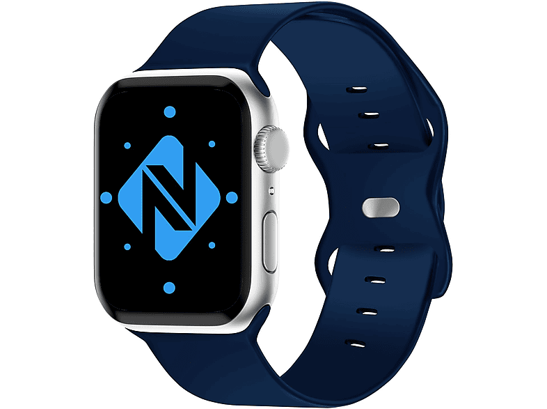 NALIA Smartwatch Silikon Armband, Ersatzarmband, Apple, Apple Watch 38mm/40mm/41mm, Dunkelblau | Smartwatch Armbänder