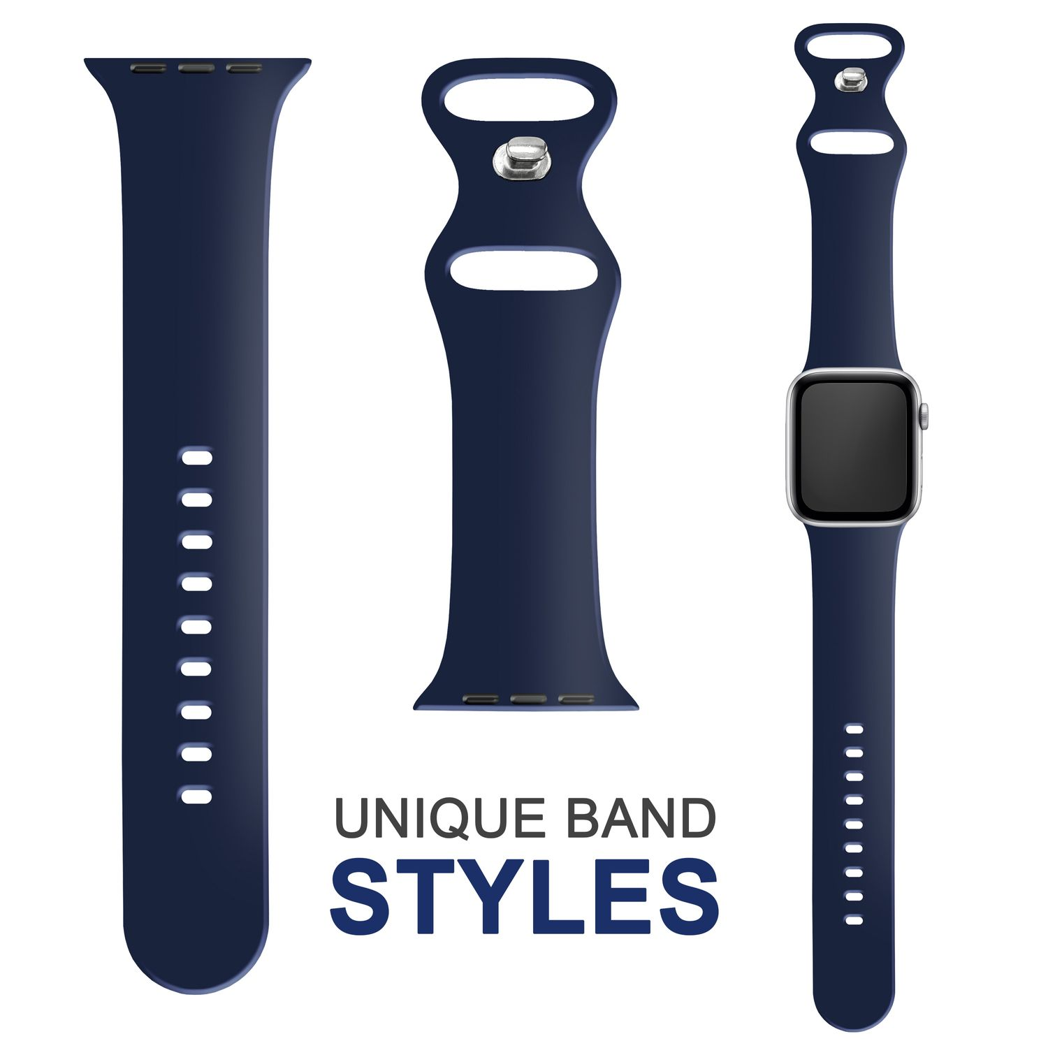 NALIA Smartwatch Silikon Armband, Ersatzarmband, 38mm/40mm/41mm, Dunkelblau Watch Apple, Apple