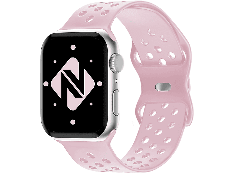 NALIA Smartwatch Armband Loch-Optik, Ersatzarmband, Apple, Apple Watch 38mm/40mm/41mm, Pink