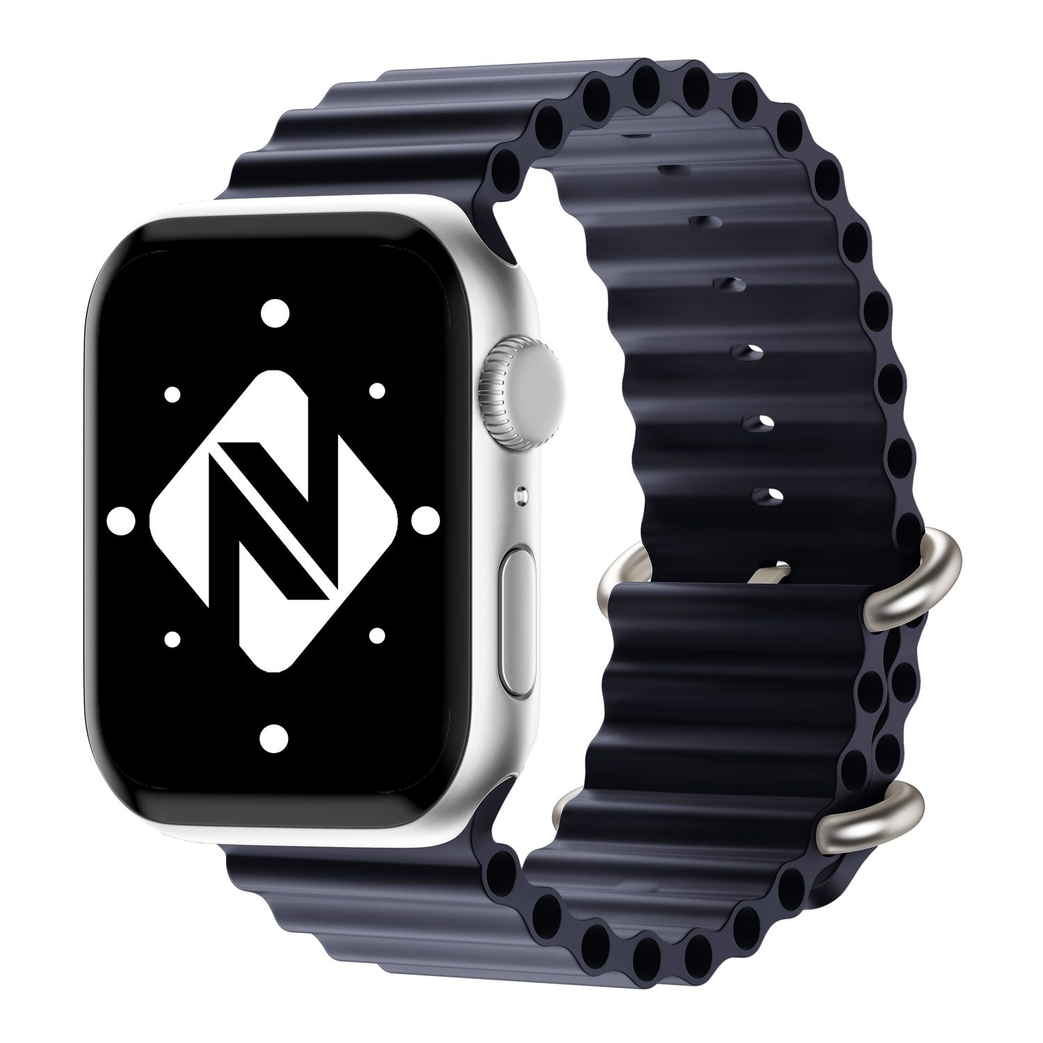 Apple, Watch Smartwatch Ocean, NALIA 38mm/40mm/41mm, Anthrazit Sport-Armband Apple Ersatzarmband,